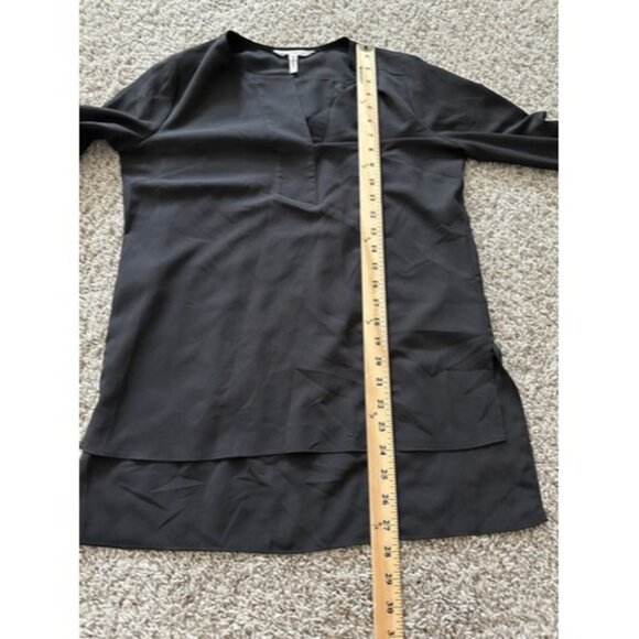BCBGeneration Women's Black Long Sleeve Sheer Flowy Layered Blouse Size XS - Picture 8 of 10